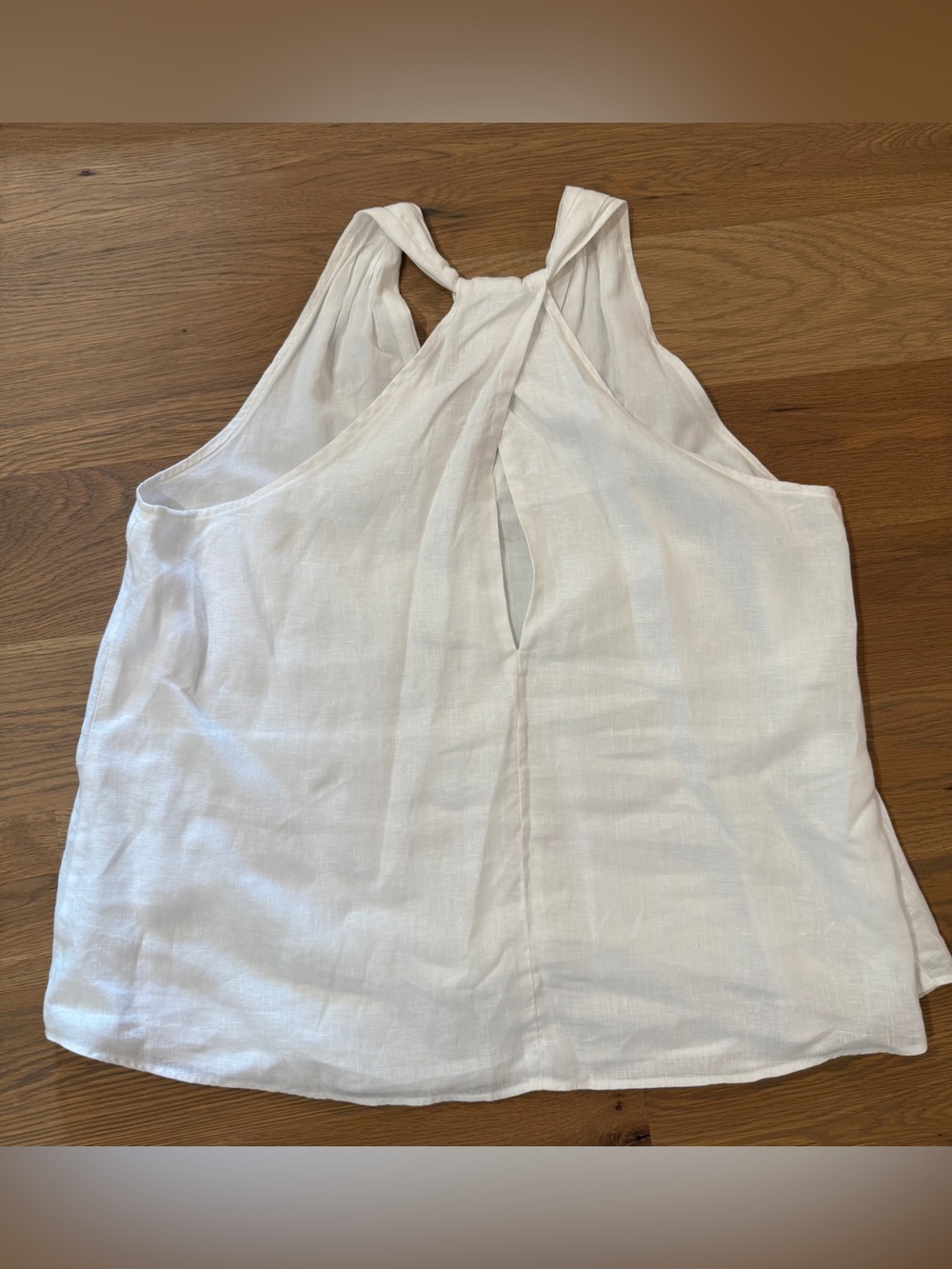 Banana Republic White 100% Linen Halter Top Size L - Picture 3 of 4